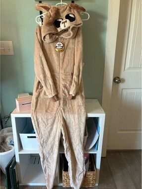 Holiday Time GOAT Plush Hooded One-Piece Pajamas/Costume Adult XS